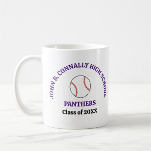 Purple High School Baseball Player Personalised Coffee Mug
