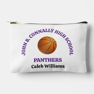 Purple High School Basketball Player Personalised Accessory Pouch