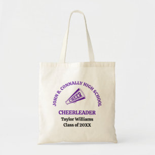 Purple High School Cheerleader Personalised Tote Bag