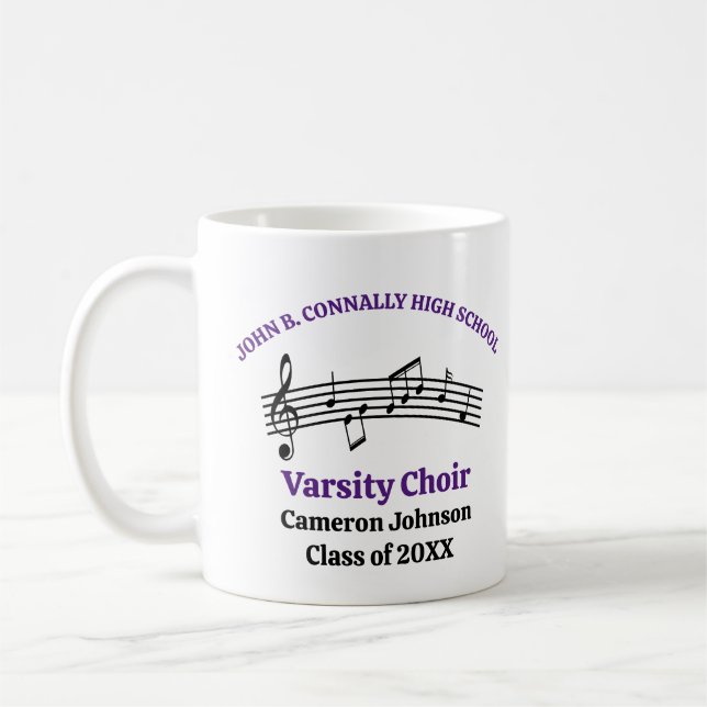 Purple High School Choir Customisable Coffee Mug (Left)