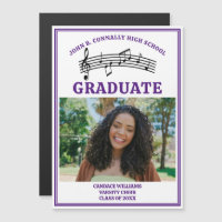 Purple High School Choir Photo Graduation Magnet