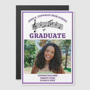 Purple High School Choir Photo Graduation Magnet