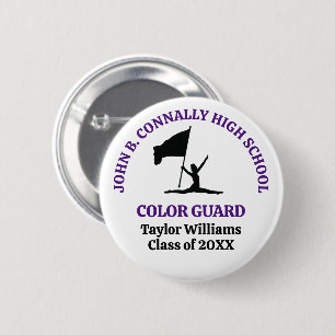 Purple High School Colour Guard Personalised 6 Cm Round Badge