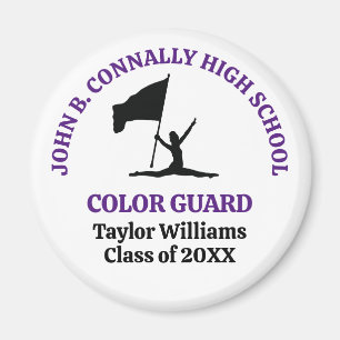 Purple High School Colour Guard Personalised Magnet