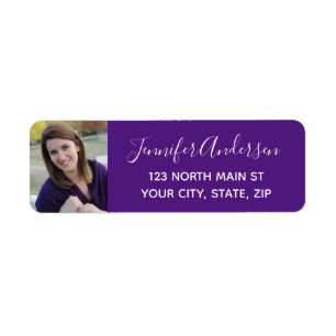 Purple High School Colours   High School Senior Return Address Label