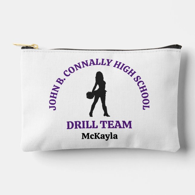 Purple High School Drill Team Dancer Personalised Accessory Pouch (Front)