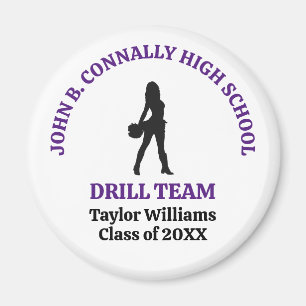 Purple High School Drill Team Dancer Personalised Magnet
