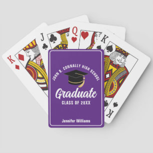 Purple High School Graduate Custom 2026 Graduation Playing Cards