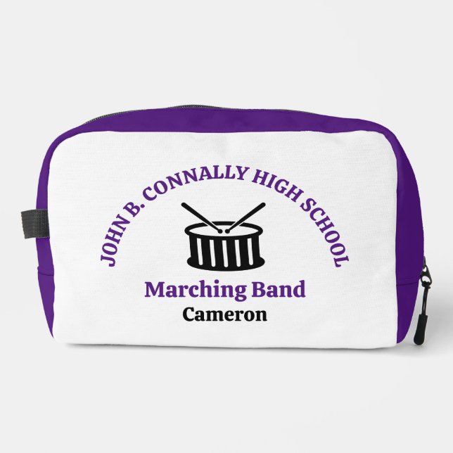 Purple High School Marching Band Personalised Dopp Kit (Front)