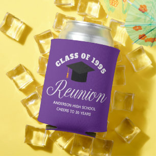 Purple High School Reunion Personalized Party Can Cooler