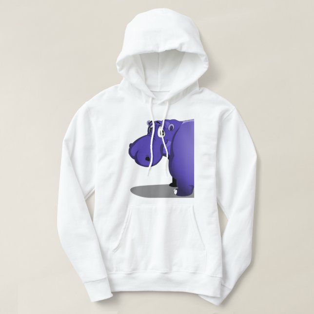 Purple Hippo Hoodie (Design Front)