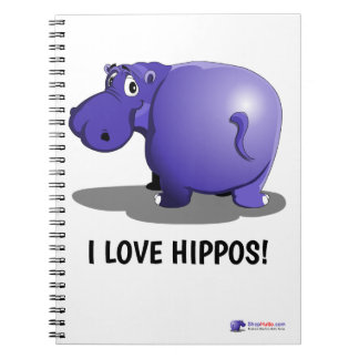 Purple Hippo Notepad Notebook