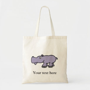 Purple hippo tote bag