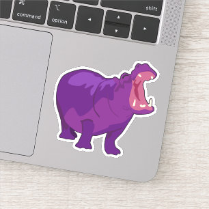 Purple Hippo Vector Sticker