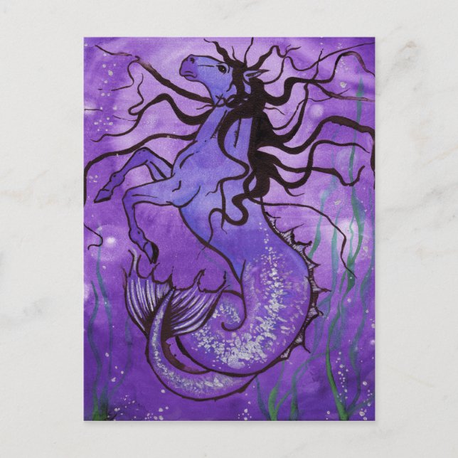 Purple Hippocamp Postcard (Front)