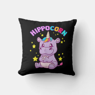 Purple HippoCorn Hippo Corn Hippopotamus Lover Cushion