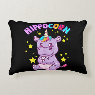 Purple HippoCorn Hippo Corn Hippopotamus Lover Decorative Cushion