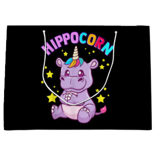 Purple HippoCorn Hippo Corn Hippopotamus Lover Large Gift Bag