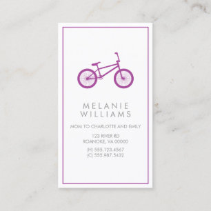 Purple Hipster Bicycle Calling Card