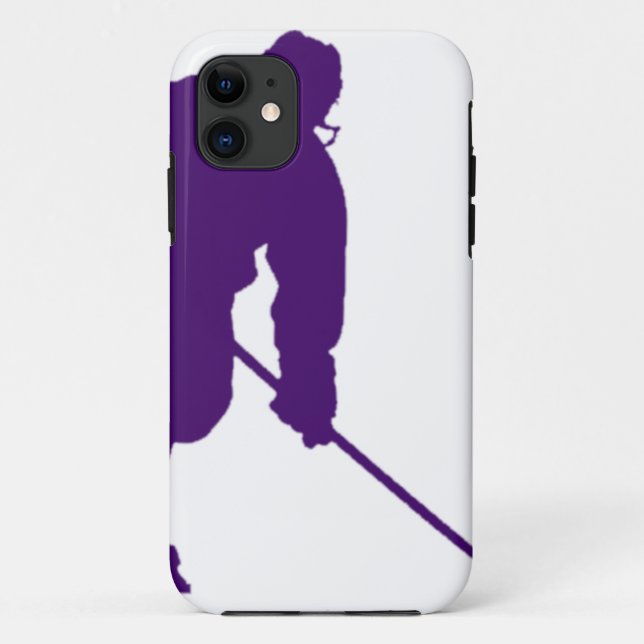 PURPLE HOCKEY PLAYER Case-Mate iPhone CASE (Back)