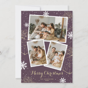 Purple Holiday Merry Christmas Gifts Photo Cards