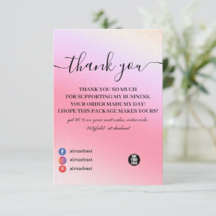 Purple Holographic Colour Shift Business Thank You