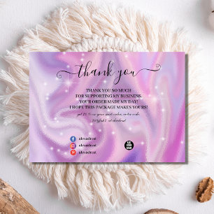 Purple Holographic Colour Shift Business Thank You Card