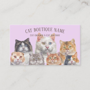Purple Home Pet Cats Business Card