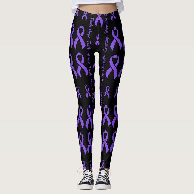 Purple Hope Faith Strength Courage...Epilepsy Leggings (Front)