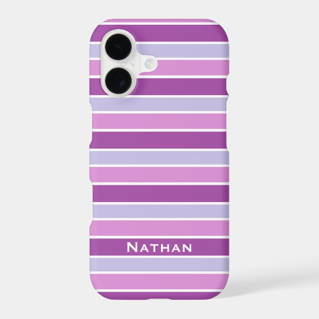 Purple Horizontal Striped Personalised (Back)