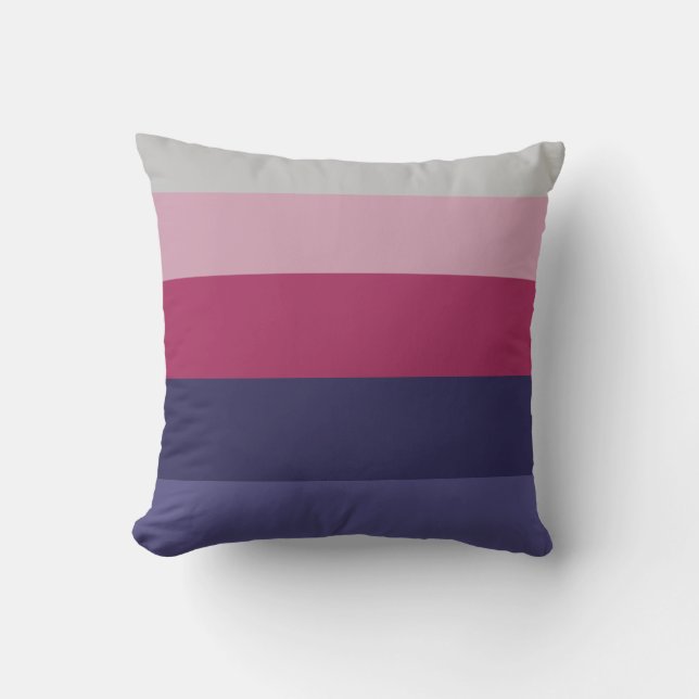 Purple Horizontal stripes Cushion (Front)