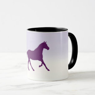 Purple Horse on Light Purple Ombre Mug