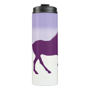 Purple Horse on Light Purple Ombre  Thermal Tumbler