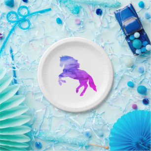 Purple Horse Painting Pony Party Paper Plate