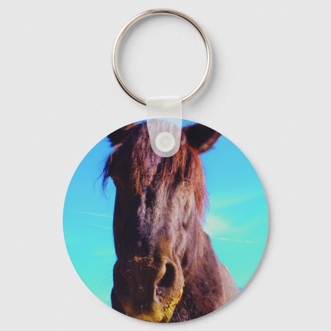 Purple Horse w/ Green Mouth Key Ring (Front)