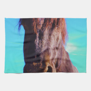 Purple Horse w/ Green Mouth Tea Towel
