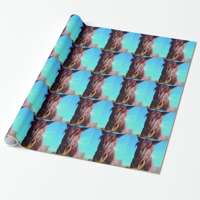 Purple Horse w/ Green Mouth Wrapping Paper (Unrolled)