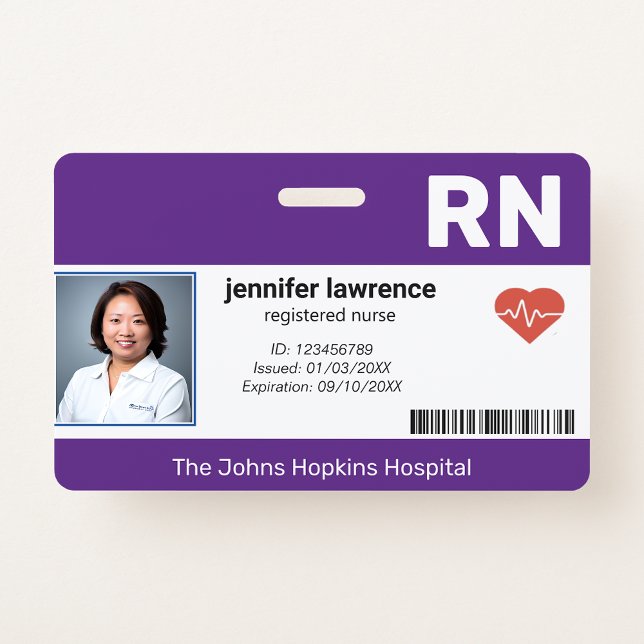 purple | Hospital Medical Employee Photo ID Badge (purple | Hospital Medical Employee Photo ID Badge
)