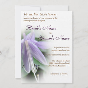 Purple Hosta Bloom Wedding Invitation