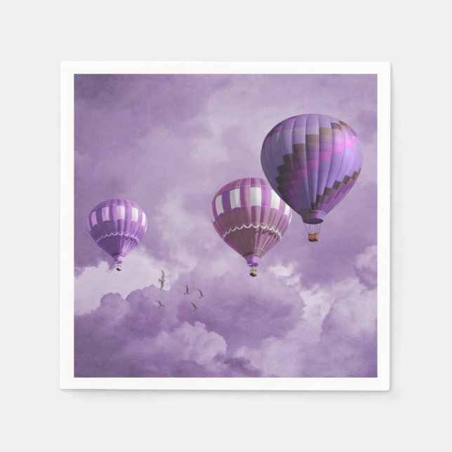 Purple Hot Air Balloon Napkins (Front)