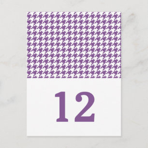 Purple Houndstooth Table Number Postcard