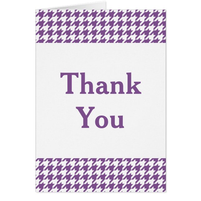 Purple Houndstooth Thank You Card (Front)