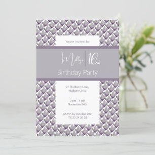 Purple Hue Magnolia Sweet 16th Birthday Party Invitation