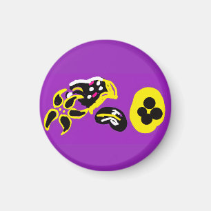 Purple Hummingbird and flowers Magnet