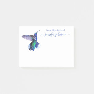 Purple Hummingbird From the Desk of Personalized Post-it Notes