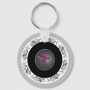purple hummingbird key ring
