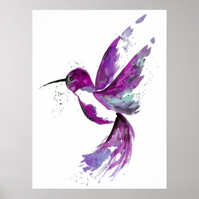 Purple Hummingbird Poster (Front)