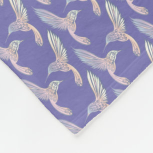 Purple Hummingbirds I Fleece Blanket