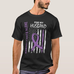 Purple Husband Epilepsy Awareness American Flag Fa T-Shirt