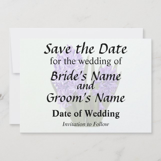 Purple Hyacinth Duo Save The Date (Front)
